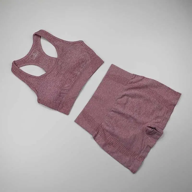 Workout Clothes For Women Yoga Sports Suits Sport Bra Top High Waist Fitness Shorts 2-Piece Gym Set Running Sportswear