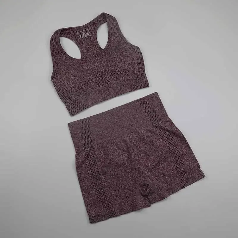 Workout Clothes For Women Yoga Sports Suits Sport Bra Top High Waist Fitness Shorts 2-Piece Gym Set Running Sportswear