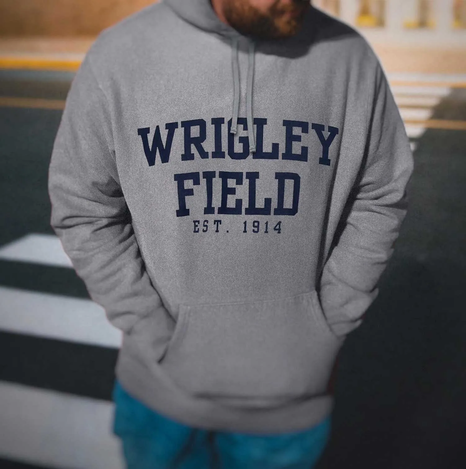 Wrigley Field Est. 1914 Grey Core Hooded Sweatshirt