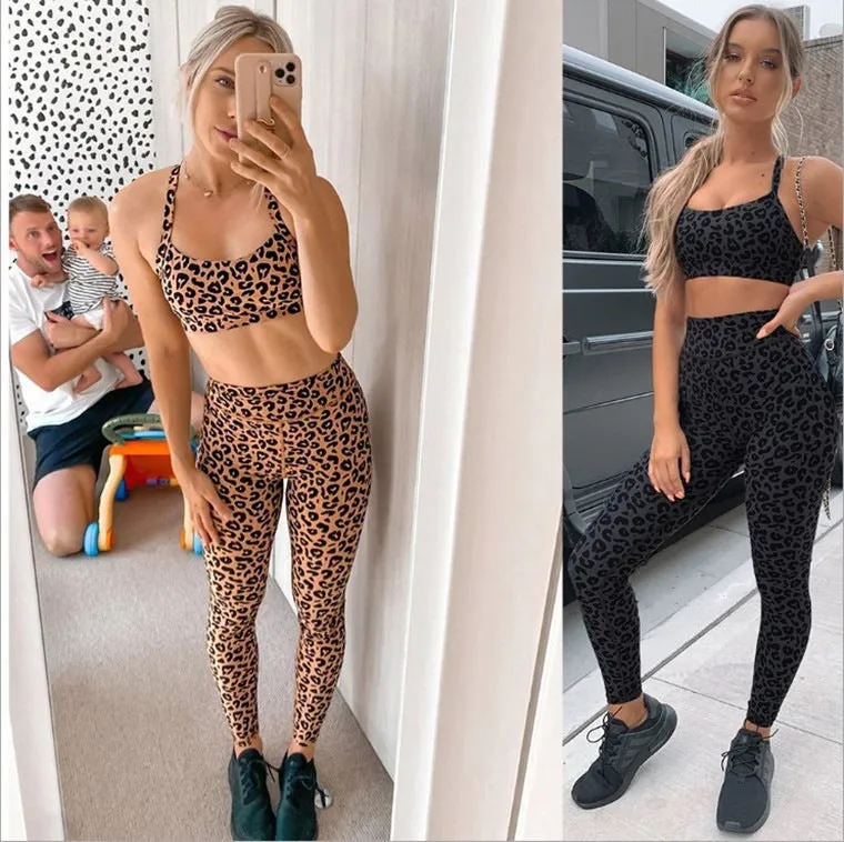 Yoga Outfit Set Shock Proof Push Up Wireless Sports Bra High Waisted Butt Lifting Yoga Pants