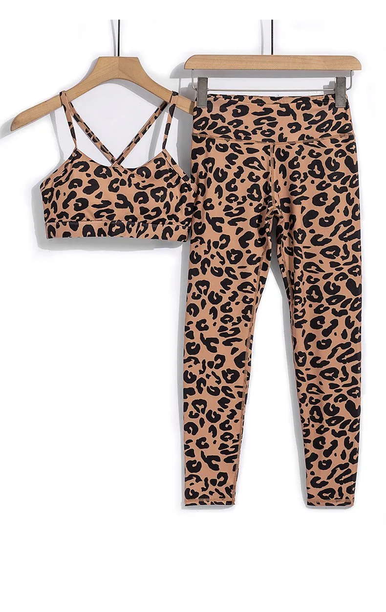 Yoga Outfit Set Shock Proof Push Up Wireless Sports Bra High Waisted Butt Lifting Yoga Pants