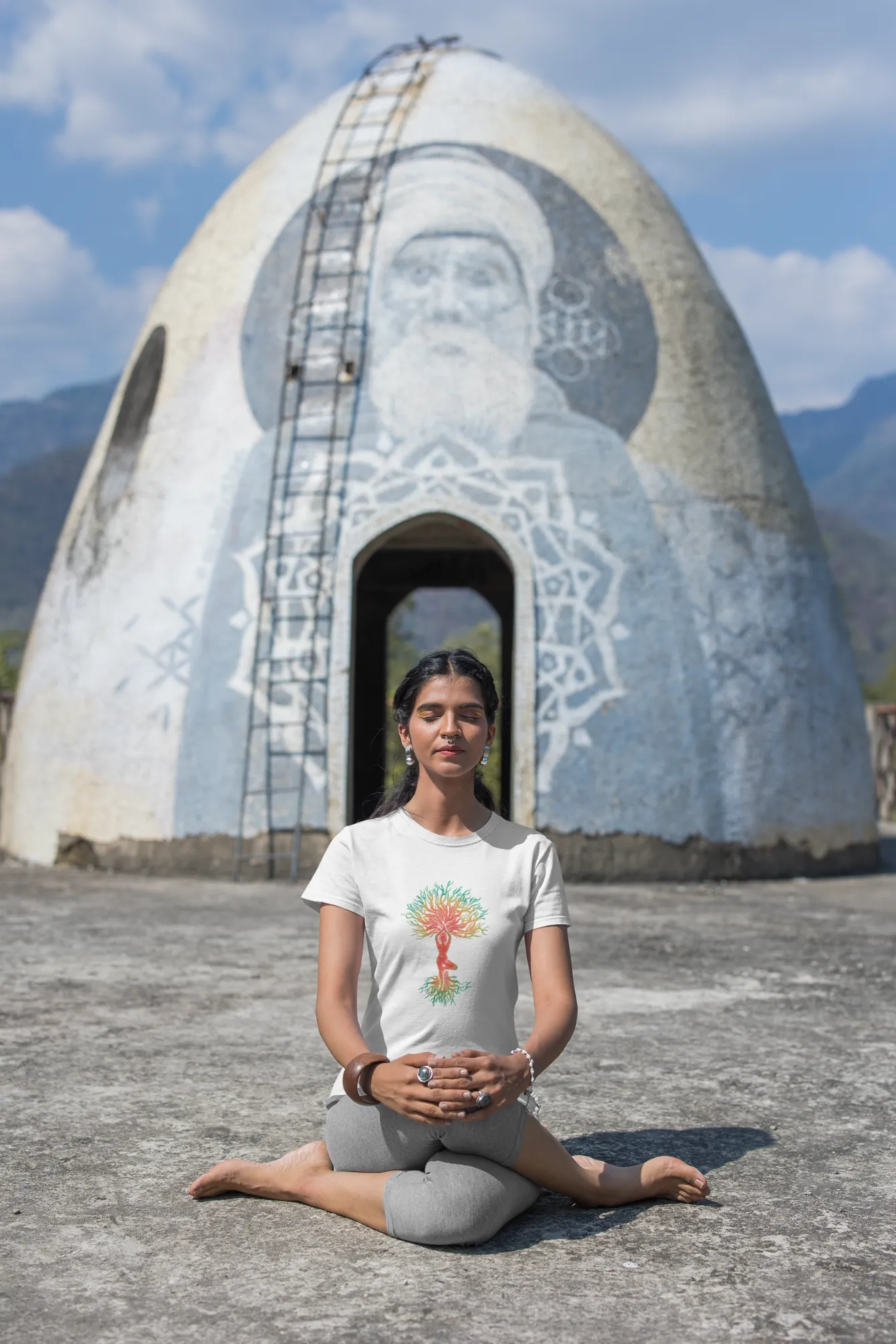 Yoga Tree Printed T-shirt for women