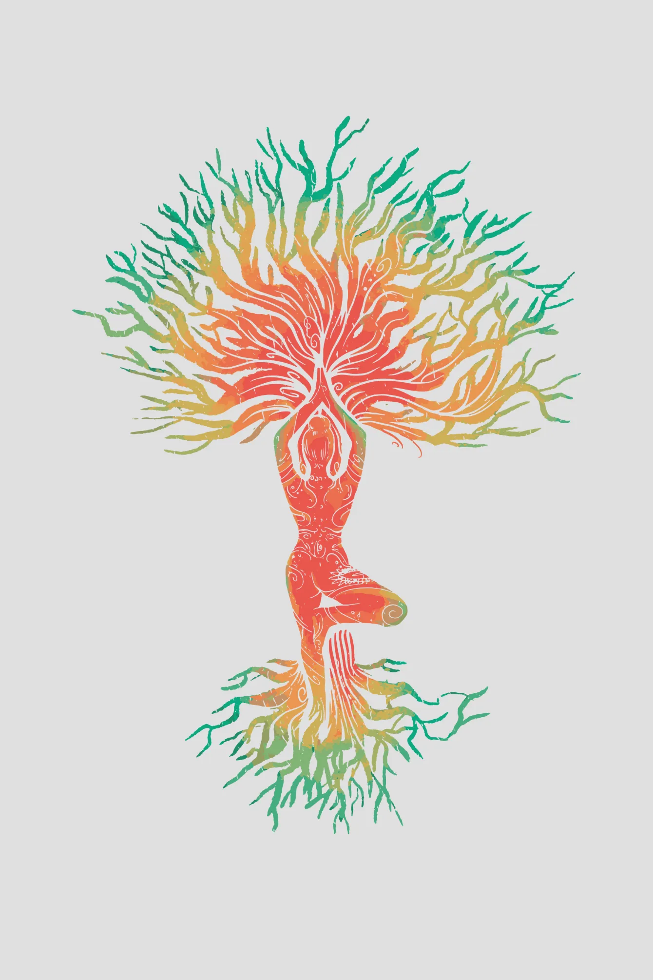 Yoga Tree Printed T-shirt for women
