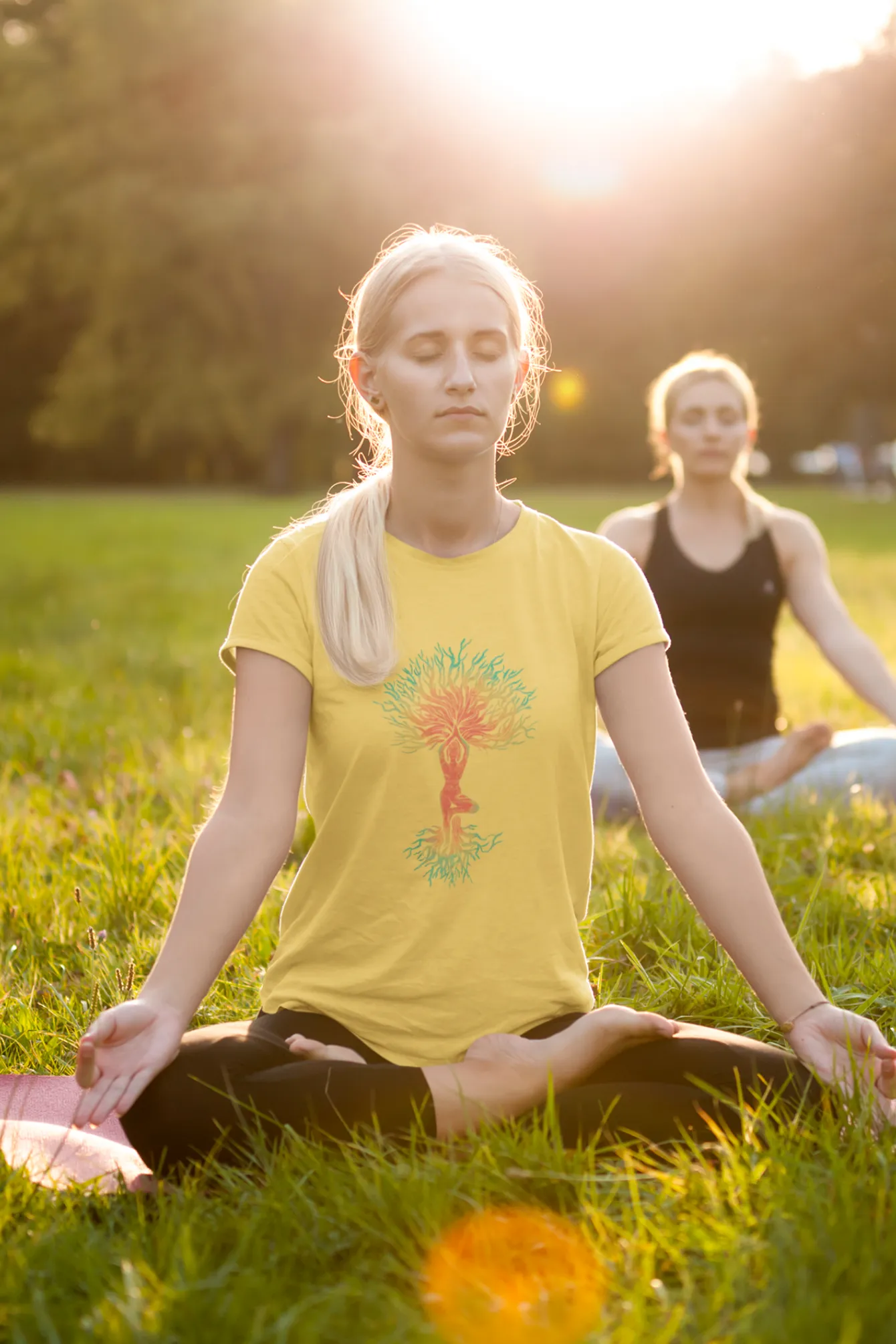 Yoga Tree Printed T-shirt for women