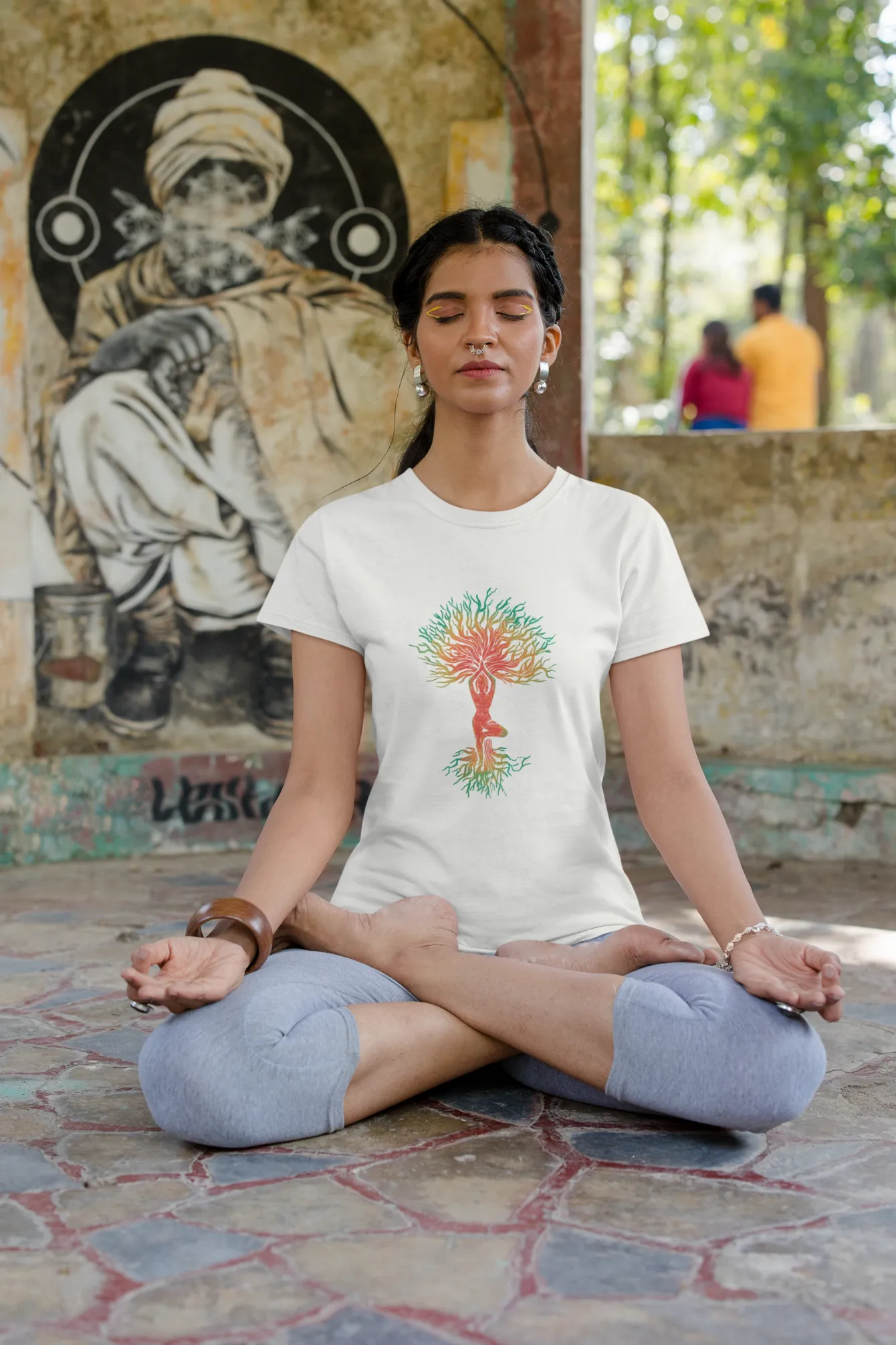 Yoga Tree Printed T-shirt for women