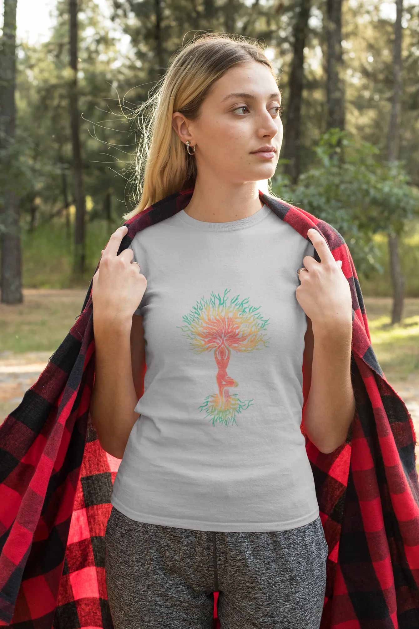 Yoga Tree Printed T-shirt for women